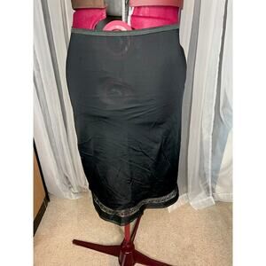 half slip skirt black slip floral lace size medium